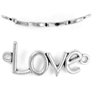 Metal 'love' spacer - Qty: 10 pcs. - LF2190