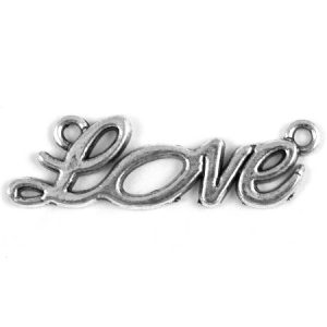 Metal 'love' spacer - Qty: 27 pcs. - LF2195