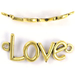 Metal 'love' spacer - Qty: 10 pcs. - LF2191