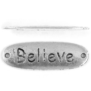 Metal 'believe' spacer - Qty: 20 pcs. - LF2193