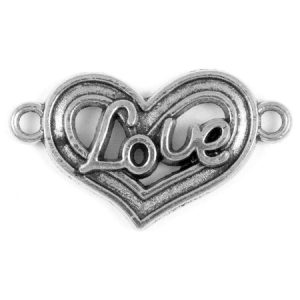 Metal 'love' spacer - Qty: 15 pcs. - LF2218