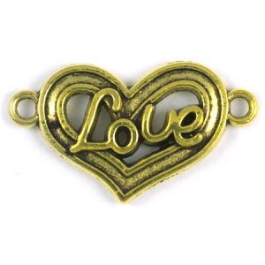 Metal 'love' spacer - Qty: 15 pcs. - LF2219
