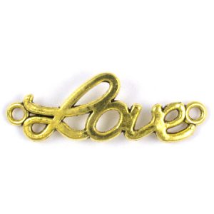 Metal 'love' spacer - Qty: 20 pcs. - LF2344