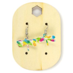Laser-cut dragonfly earrings -Multi-coloured- JE0006