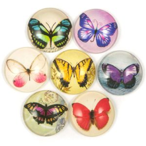 Assorted altered art butterfly cabochons - Qty: 5 pcs. - AA0050