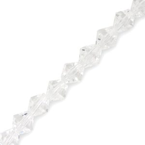 Faceted glass bicone bead 6mm - Clear - Qty: 46 pcs. - GB1274