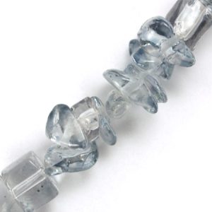 Glass chips - Grey opal - Qty: 107 pcs. - GB7046