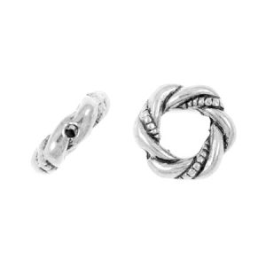 Twisted ring Bali bead - Qty: 35 pcs. - LF2546