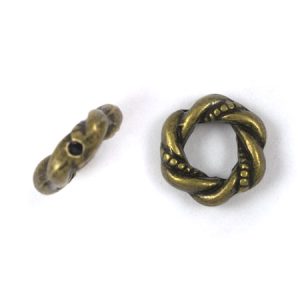 Twisted ring Bali bead - Qty: 35 pcs. - LF2548