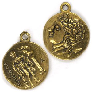 Byzantine coin charm - Qty: 4 pcs. - LF1401