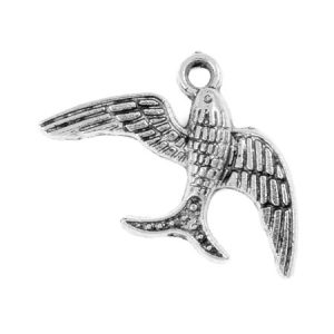Metal swallow pendant - Qty: 30 pcs. - LF2164