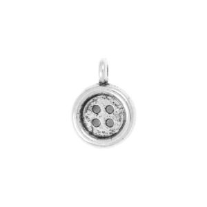 Metal button charm - Qty: 40 pcs. - LF2580