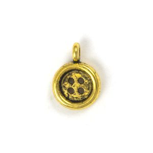 Metal button charm - Qty: 40 pcs. - LF2581