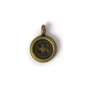 Metal button charm - Qty: 40 pcs. - LF2582