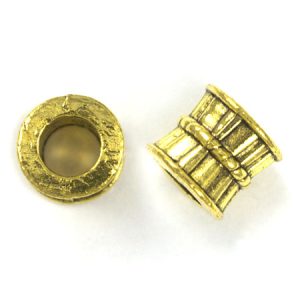 Large-hole metal bead - Qty: 12 pcs. - LF2629