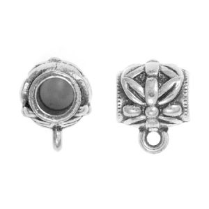 Flower pendant bail 10mm x 12mm x 10mm - Qty: 10 pcs. LF2681