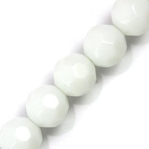 Faceted glass ball bead grade B 8mm - White - Qty: 40 pcs. GB2571