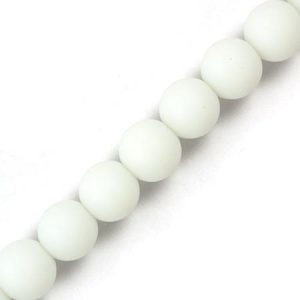 Frosted glass ball bead 6mm - White - Qty: 55 pcs. - GB2575