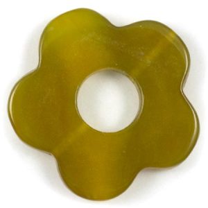 Agate flower bead - Yellow - GE1713