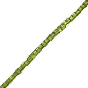 Cube glass bead 4mm - Peridot green - Qty: 89 pcs. - GB0524