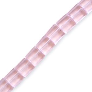 Flat square glass bead 6mm - Pink - Qty: 60 pcs. - GB0528