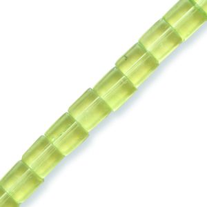 Flat square glass bead 6mm - Green - Qty: 60 pcs. - GB0534