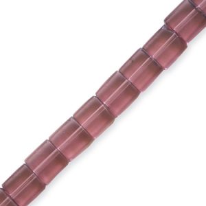 Flat square glass bead 6mm - Purple - Qty: 60 pcs. - GB0533