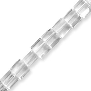 Flat square glass bead 6mm - Clear - Qty: 60 pcs. GB0531