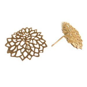Lotus stud earring 18k gold plated - Qty: 1 pair - FI8066