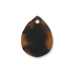 Resin tortoise shell imitation drop earring charm or pendant - Qty: 2 pcs. - RE0022