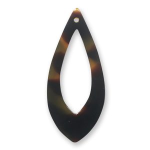 Resin tortoise shell imitation drop earring charm or pendant - Qty: 2 pcs. - RE0024