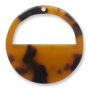 Resin tortoise shell imitation earring charm or pendant - Qty: 2 pcs. - RE0028