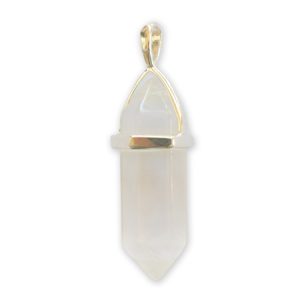 Sterling silver double pointer clear quartz pendant - Qty: 1 pce. - SS1225