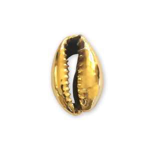 Plated cowrie shell charm -Gold - 2 pcs. - SH3083