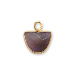Amethyst pendant or charm 14mm x 13mm - Qty: 1 pce. - GE1750