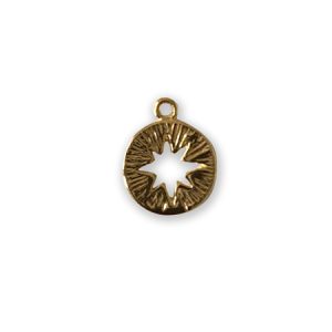 Star 18k gold plated pendant or charm - Qty: 1 pcs. - FI8115