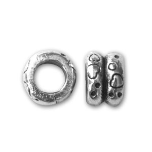 Large-hole double heart metal bead - Qty: 15 pcs. - LF2604