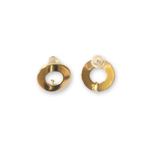 Stud earring gold plated with backs - Qty: 2 pairs - FI8136