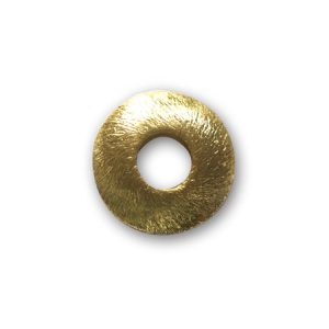 Brushed 22k gold plated copper based bead - Qty: 2 pcs. - GP0001