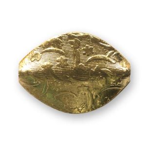 Textured 22k gold plated copper based bead - Qty: 2 pcs. - GP0004