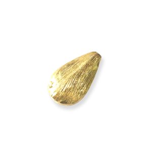 Hand-made Indian brushed gold plated sterling silver bead - Qty: 4 pcs. - SS1231
