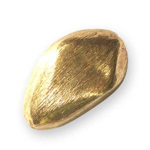 Hand-made Indian brushed gold plated sterling silver bead - Qty: 2 pcs. - SS1238