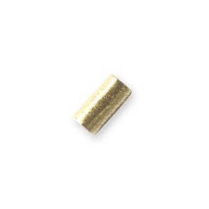 Hand-made Indian brushed gold plated sterling silver cylindrical bead - Qty: 10 pcs. - SS1235
