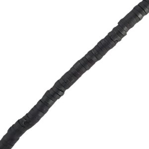 Fimo Rondelle Beads 4mm - Matte Black - Qty: Approx. 375 pcs. - FM0054