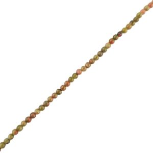 Unakite natural ball bead 2mm - Qty: Approx 220 pcs. - GE1771