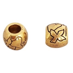 Large hole metal bead - Qty: 11 pcs - LF2614