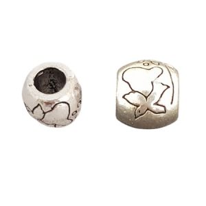 Large hole metal bead - Qty: 11 pcs - LF2613