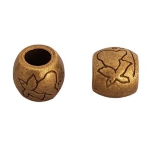 Large hole metal bead - Qty: 11 pcs - LF2615