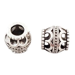 Large hole metal bead - Qty: 12 pcs - LF2610