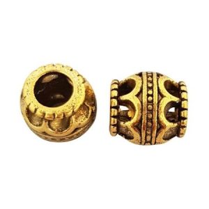 Large hole metal bead - Qty: 13 pcs - LF2611